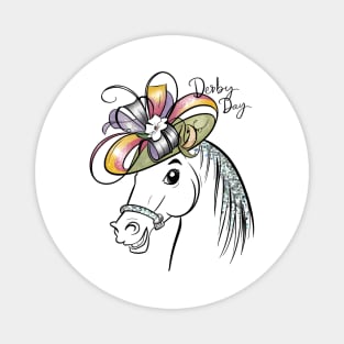 Funny horse wearing a hat Magnet